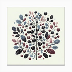 Scandinavian Art, Aronia berries ​ 3 Canvas Print