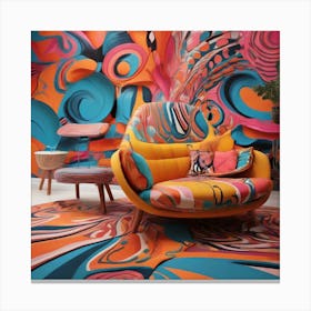 Psychedelic Living Room Canvas Print