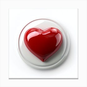 Heart Button Isolated On White 4 Canvas Print