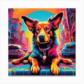 Psychedelic Dog Canvas Print