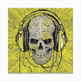 Cosmic Brain With Headphones 2 Canvas Print