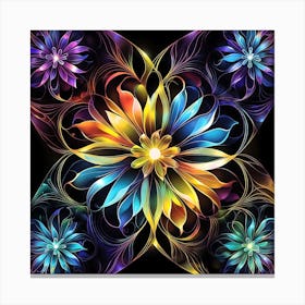 Psychedelic Flower Print Canvas Print