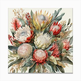 Australian Native Bouquet With Protea Art Print Canvas Print