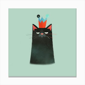 Black Cat With Crown 1 Canvas Print