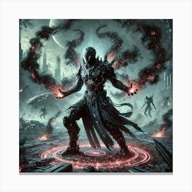 A Highly Detailed Science Fiction Illustration Of Shadow Flames Canvas Print