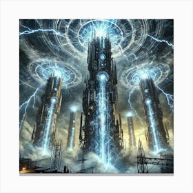 Aether Towers Power Grid Stabilization Canvas Print