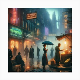 City In The Dark Canvas Print