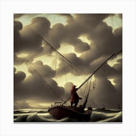 'Fisherman In The Storm' Canvas Print