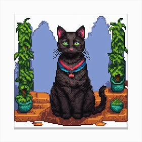 Pixel Cat Canvas Print