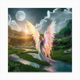 Angel In The Meadow Canvas Print