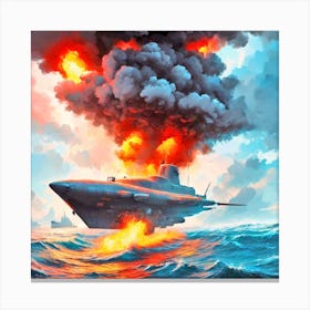 Submarine In The Ocean 4 Canvas Print