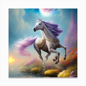 Horse In The Moonlight Canvas Print