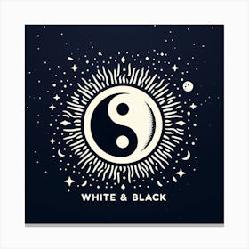 White & Black 3 Canvas Print