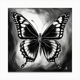 A Butterfly Emerging From The Cocoon In Black And Canvas Print