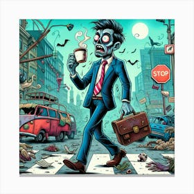 Zombie Businessman Canvas Print