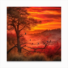 Sunset In The Savannah Canvas Print