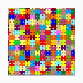 Jigsaw Pattern Design Scrapbooking Canvas Print