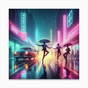 Dancers In Neon Canvas Print