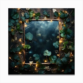 Frame With Ivy And Lights Canvas Print