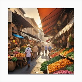 Fruit Market In Jerusalem Art Print Canvas Print