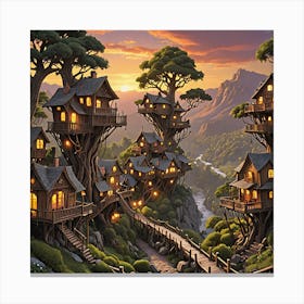 Tree Houses Canvas Print