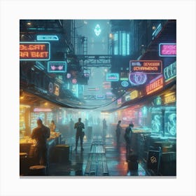 Cyberpunk City Canvas Print