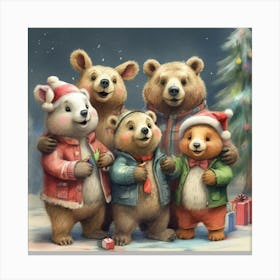 Christmas Bears Canvas Print