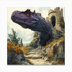 Dragon In The Castle Canvas Print