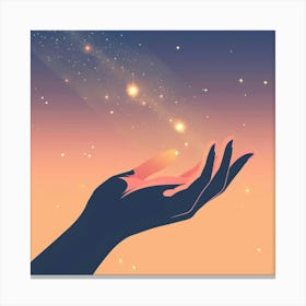 Hand Reaching For Star Canvas Print