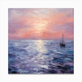 Dreamy Purple Waters: Monet's Artistic Seascape Canvas Print