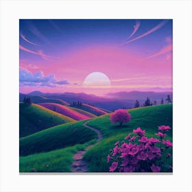 Sunset In The Mountains Canvas Print