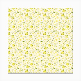 Yellow Flowers Pattern Canvas Print