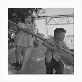 Untitled Photo, Possibly Related To Redding, California, Youngster At The Beach By Russell Lee Canvas Print