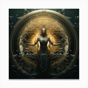 Galactic Roots: Her Celestial Journey Canvas Print