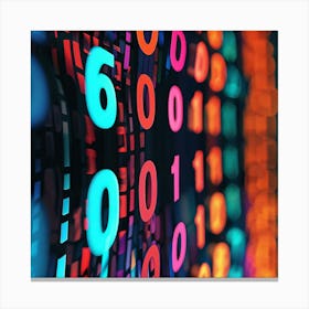 Abstract Colorful Numbers Canvas Print