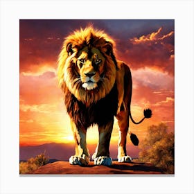 Lion At Sunset 1 Canvas Print