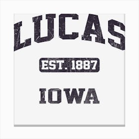 Lucas Iowa Ia Vintage State Athletic Style Canvas Print