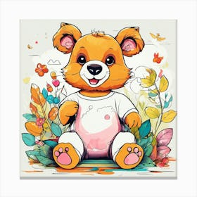 Playful Kids Animal Tshirt Design (6) Canvas Print