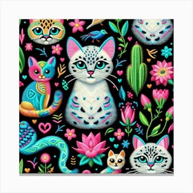 Mexican Cats Canvas Print