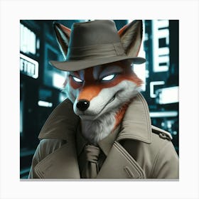 Fox In A Hat Canvas Print