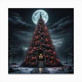 Christmas Tree At Night Canvas Print