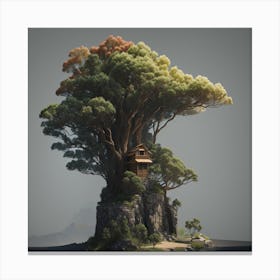 Tree House On An Island Canvas Print