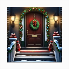 Christmas Door 43 Canvas Print