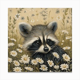 Baby Raccoon Fairycore Painting 4 Canvas Print