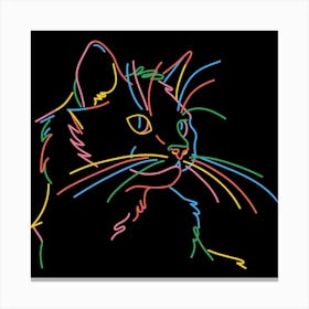Vibrant Illumination: Exploring the Allure of the Neon Cat Art Canvas Print