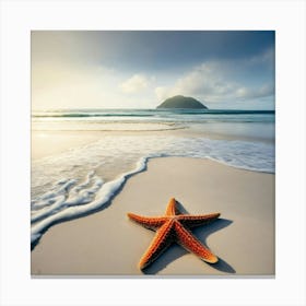 Starfish On Beach Canvas Print