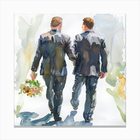 Two Men Holding Hands 2 Canvas Print