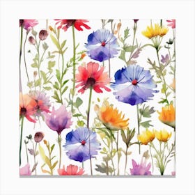 Watercolor Flowers Canvas Print