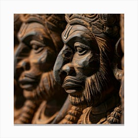 Row Of Indian Statues Canvas Print