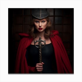 AI Taylor Swift Red Riding Hood Canvas Print